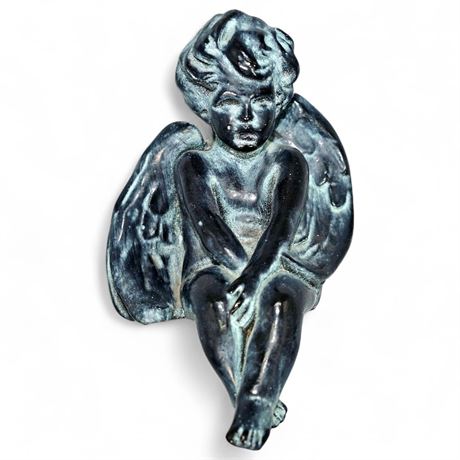Patina Painted Cherub Figurine