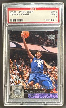 2009-10 Upper Deck Basketball Tyreke Evans #240 RC Sacramento Kings PSA 9