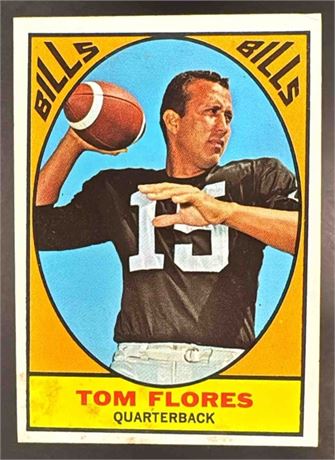 1967 Topps Football Tom Flores #16 Buffalo Bills
