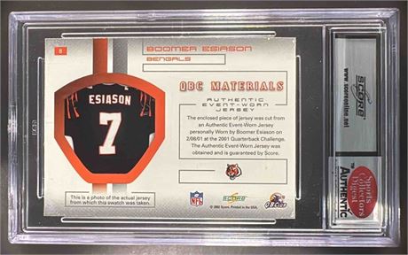 2002 Score Boomer Esiason #8 QBC Materials Bengals