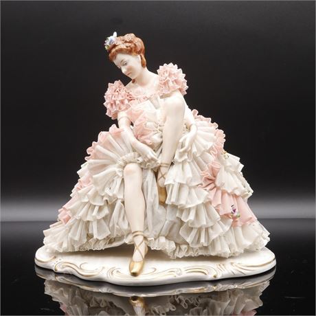 Dresden Porcelain Lace Ballerina Figurine