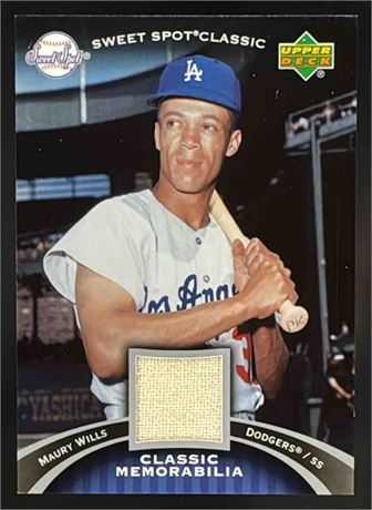 2007 Upper Deck Sweet Spot Classic Maury Wills #CM-MW Classic Memorabilia