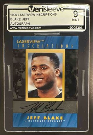 1996 Laser View Inscriptions Jeff Blake Auto Graded 9