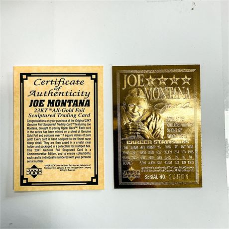 1995 Upper Deck Original 23K Gold Foil Joe Montana