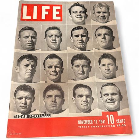 LIFE Magazine (November 17, 1941) - Texas Football Cover