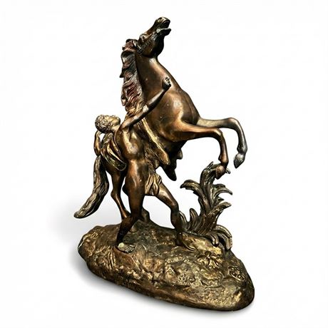 Bronze Reproduction Of Marly Horse Sculpture After Guillaume Coustou