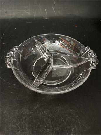Vintage Divided Glass Serving Dish