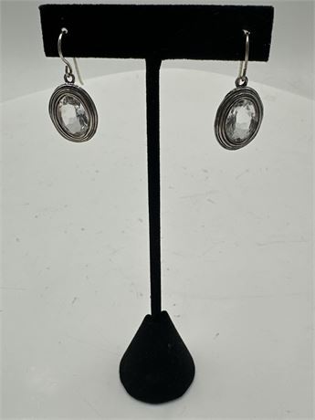 Pair Of Or Paz Sterling Silver White Topaz Earrings