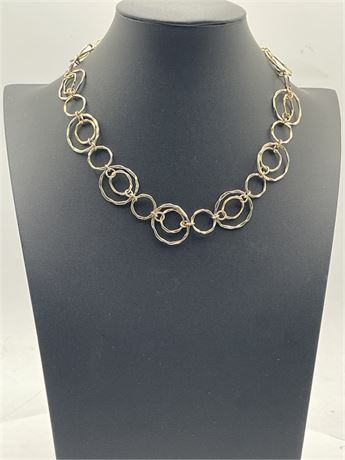 Silver-Tone Interlocking Circle Necklace