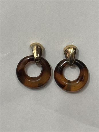 Pair Of Vintage-Style Door Knocker/Drop Hoop Earrings