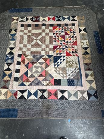 Hand-Made Patchwork Sampler Quilt