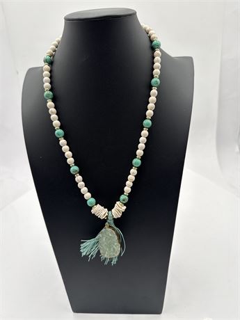 Beaded Mala Necklace With Ornate Pendant