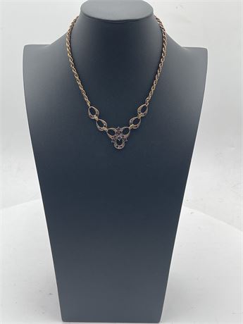 Braided Rope Chain Necklace With Openwork Links