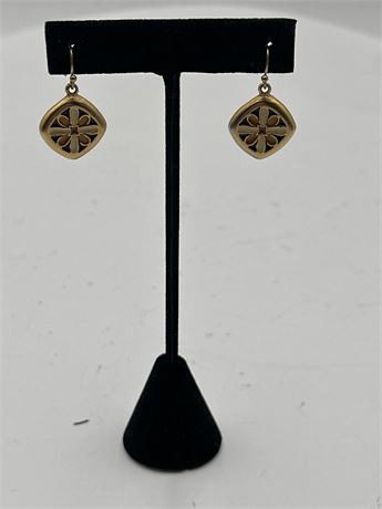 Vintage-Style Art Deco Gold-Tone Dangle Earrings