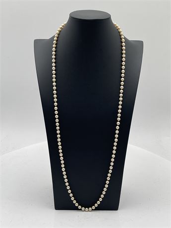 Vintage Marvella Long Single Strand Of Faux Pearls