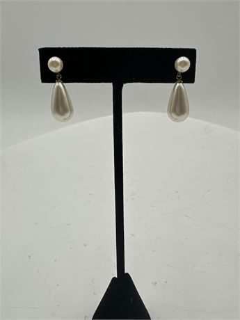 Pair Of Vintage Faux Pearl Stud Earrings
