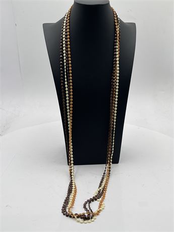Vintage Multi-Strand Earth-Tone Necklace