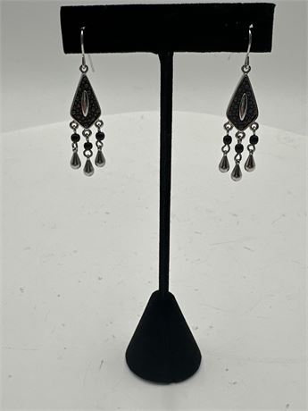 Pair Of Teardrop-Shaped Dangle Earrings