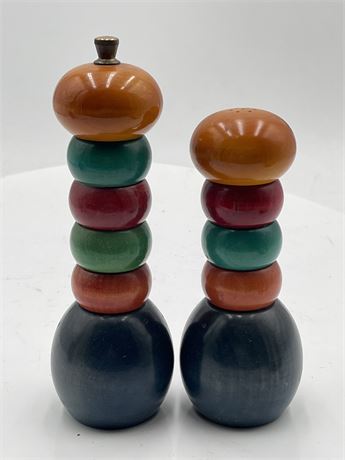 Vintage Salt & Pepper Mill Set By Manzoni Pietro For Vietri.