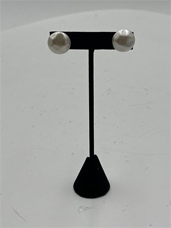 Pair Of Vintage Faux Pearl Stud Earrings
