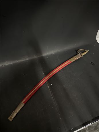 Indian Export Decorative Cavalry Saber with Velvet Scabbard, Late 20th C.