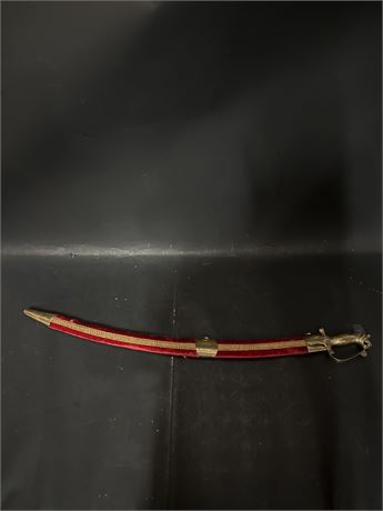 Indian Ceremonial Wedding Talwar with Lion-Head Pommel, Red Velvet Scabbard