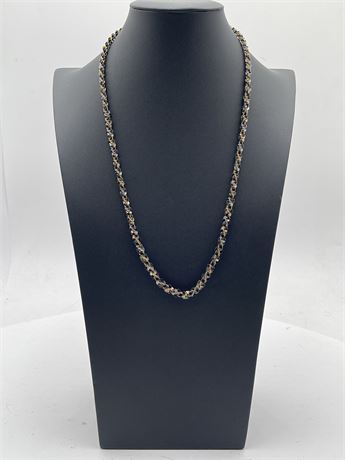 Vintage Two-Tone Braided Chain Necklace