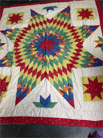 Lone Star Pattern Patchwork Quilt