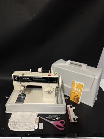 Singer Model 1280 Portable Mechanical Sewing Machine with Case, c. 1982