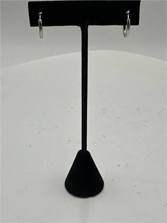 Pair Of Small Silver-Tone Hoop Earrings