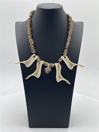 Tribal Shell And Stone Necklace