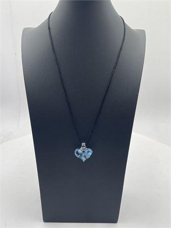 Handmade Lampwork Glass Heart Pendant Necklace