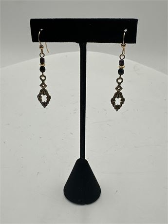 Pair Of Gothic-Style Filigree Dangle Earrings