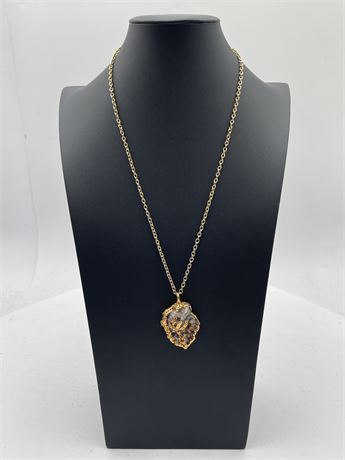 Agate Geode Slice Pendant Necklace