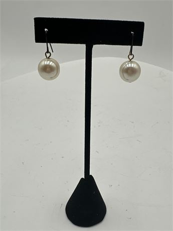 Pair Of Faux Pearl Dangling Earrings