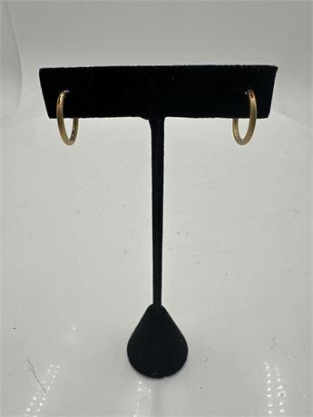 Pair Of Small Gold-Tone Hoop Earrings