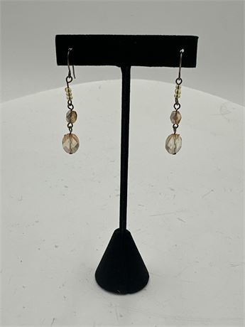 Pair Of Crystal Beaded Dangle Earrings