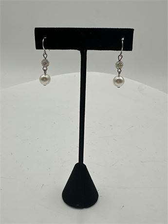 Pair Of Pearl And Bead Drop Earrings