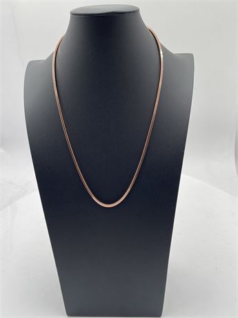 Round Gold-Tone Italian Snake Chain Necklace