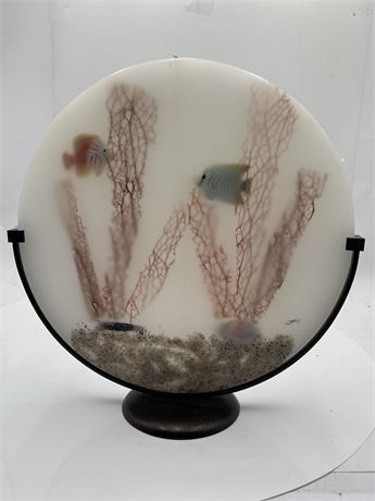 Art Glass Panel/Sculpture With Marine Theme