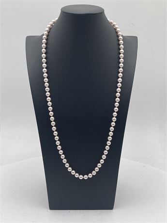 Hand-Knotted Faux Pearl Necklace