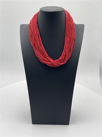 C.O. & Co. Red Seed Bead Multi-Strand Necklace