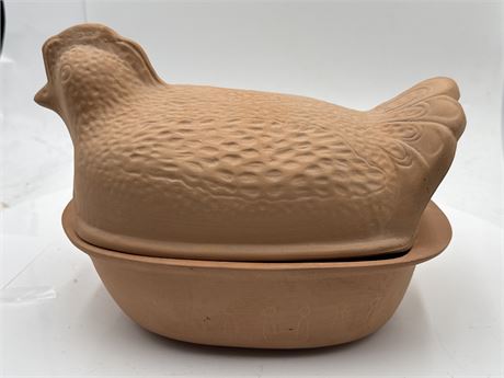 Vintage California Adobe Oven Ware Hen On Nest Roaster