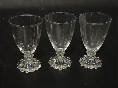 Set Of Three Vintage Anchor Hocking Clear "Berwick Boopie" Glasses