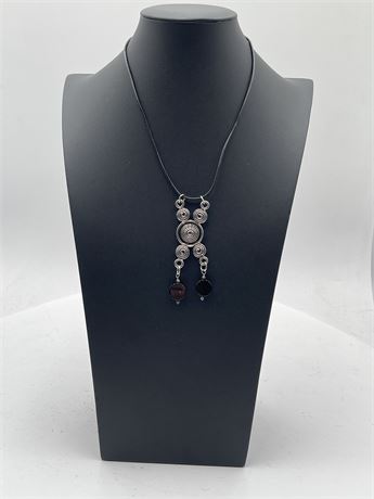 Silver-Tone Multiple Spiral Pendant Necklace