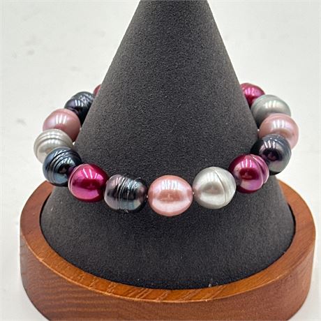 Multi-Color Freshwater Pearl Stretch Bracelet