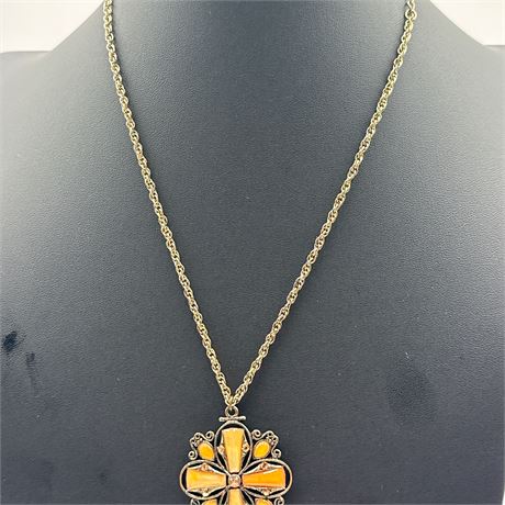 1928 Jewelry Company Victorian Revival Maltese Cross Pendant Necklace
