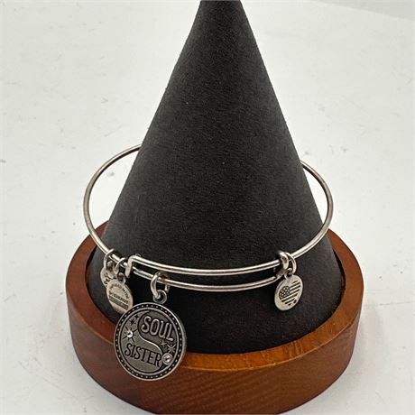 Alex and Ani Soul Sister Expandable Wire Bangle Bracelet in Rafaelian Silver