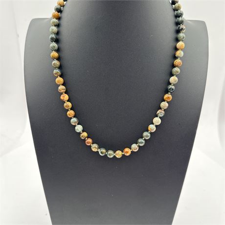 Natural Polished Pietersite Bead Necklace