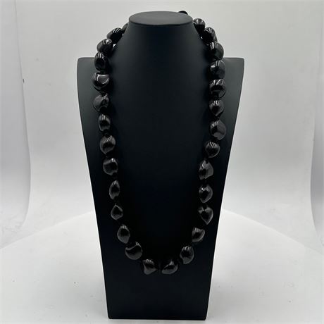 Black Onyx Polished Nugget Bead Necklace
